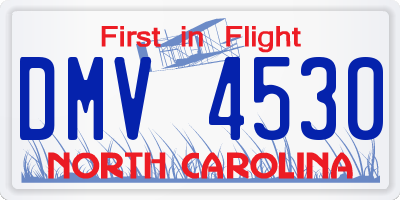 NC license plate DMV4530