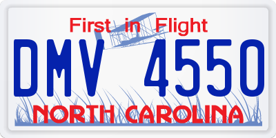 NC license plate DMV4550