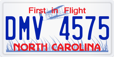 NC license plate DMV4575