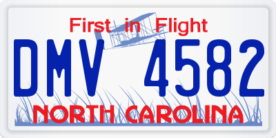 NC license plate DMV4582