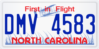 NC license plate DMV4583
