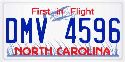 NC license plate DMV4596