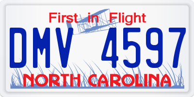 NC license plate DMV4597