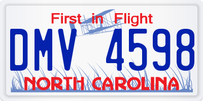 NC license plate DMV4598