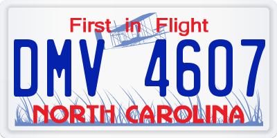 NC license plate DMV4607