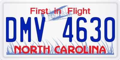 NC license plate DMV4630