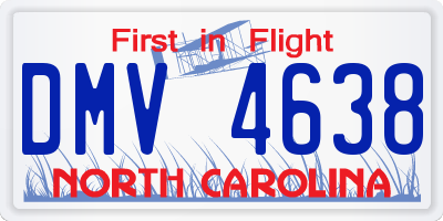 NC license plate DMV4638