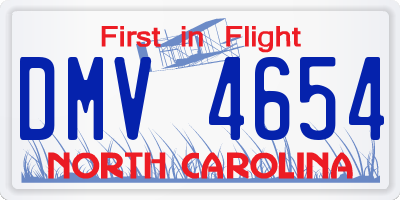 NC license plate DMV4654