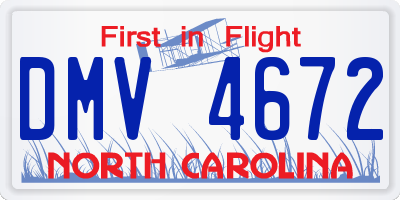 NC license plate DMV4672