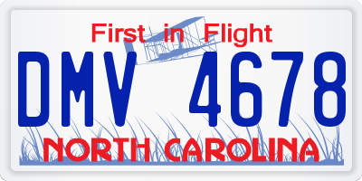 NC license plate DMV4678