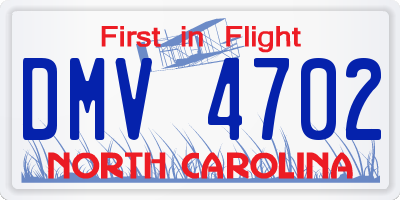 NC license plate DMV4702