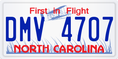 NC license plate DMV4707
