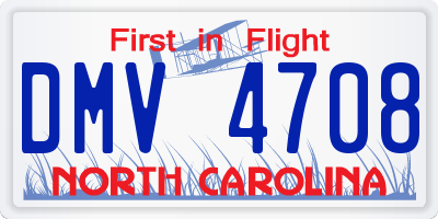 NC license plate DMV4708