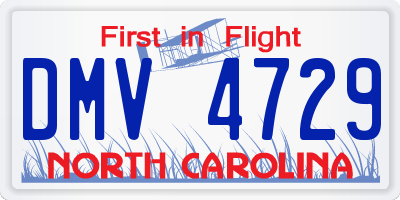 NC license plate DMV4729
