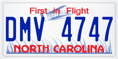 NC license plate DMV4747