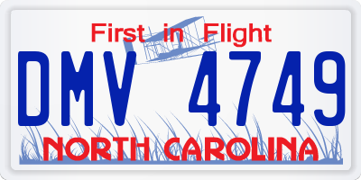 NC license plate DMV4749