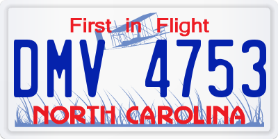NC license plate DMV4753