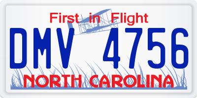 NC license plate DMV4756