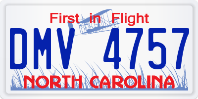 NC license plate DMV4757