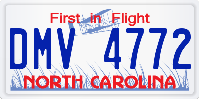 NC license plate DMV4772