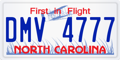 NC license plate DMV4777
