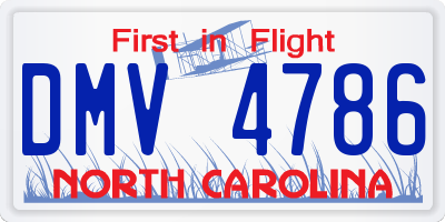 NC license plate DMV4786