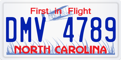 NC license plate DMV4789