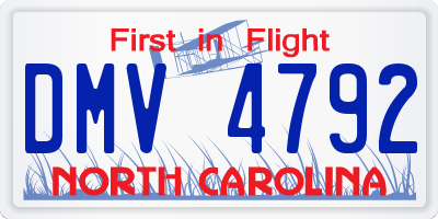 NC license plate DMV4792