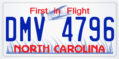 NC license plate DMV4796