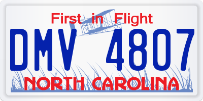 NC license plate DMV4807