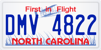 NC license plate DMV4822