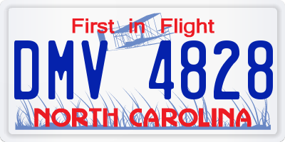 NC license plate DMV4828