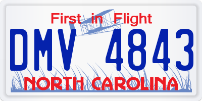 NC license plate DMV4843