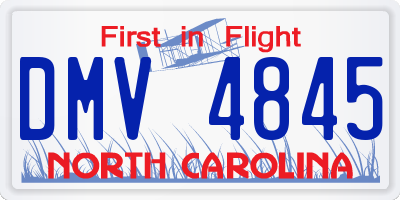 NC license plate DMV4845