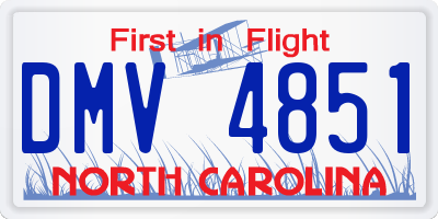 NC license plate DMV4851
