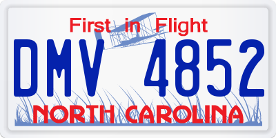 NC license plate DMV4852