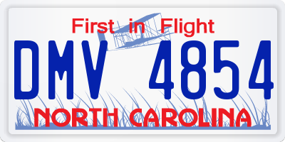 NC license plate DMV4854