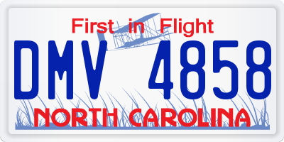 NC license plate DMV4858