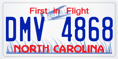 NC license plate DMV4868