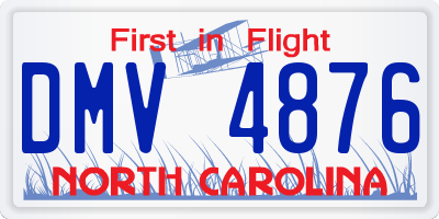 NC license plate DMV4876