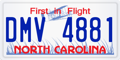 NC license plate DMV4881