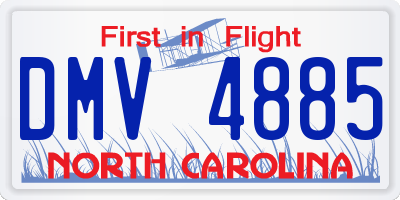 NC license plate DMV4885