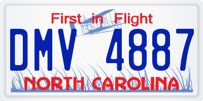 NC license plate DMV4887