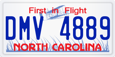 NC license plate DMV4889