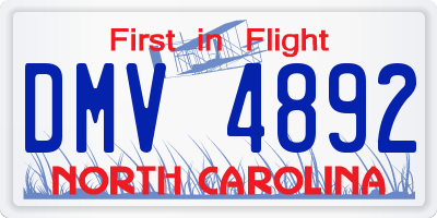 NC license plate DMV4892