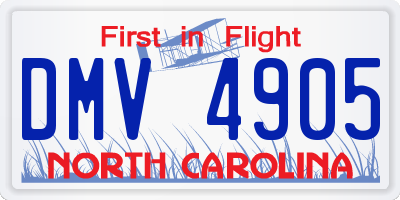 NC license plate DMV4905