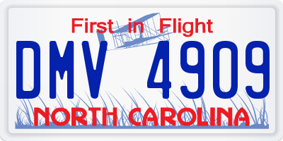 NC license plate DMV4909