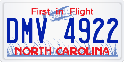 NC license plate DMV4922
