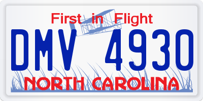 NC license plate DMV4930