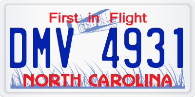 NC license plate DMV4931